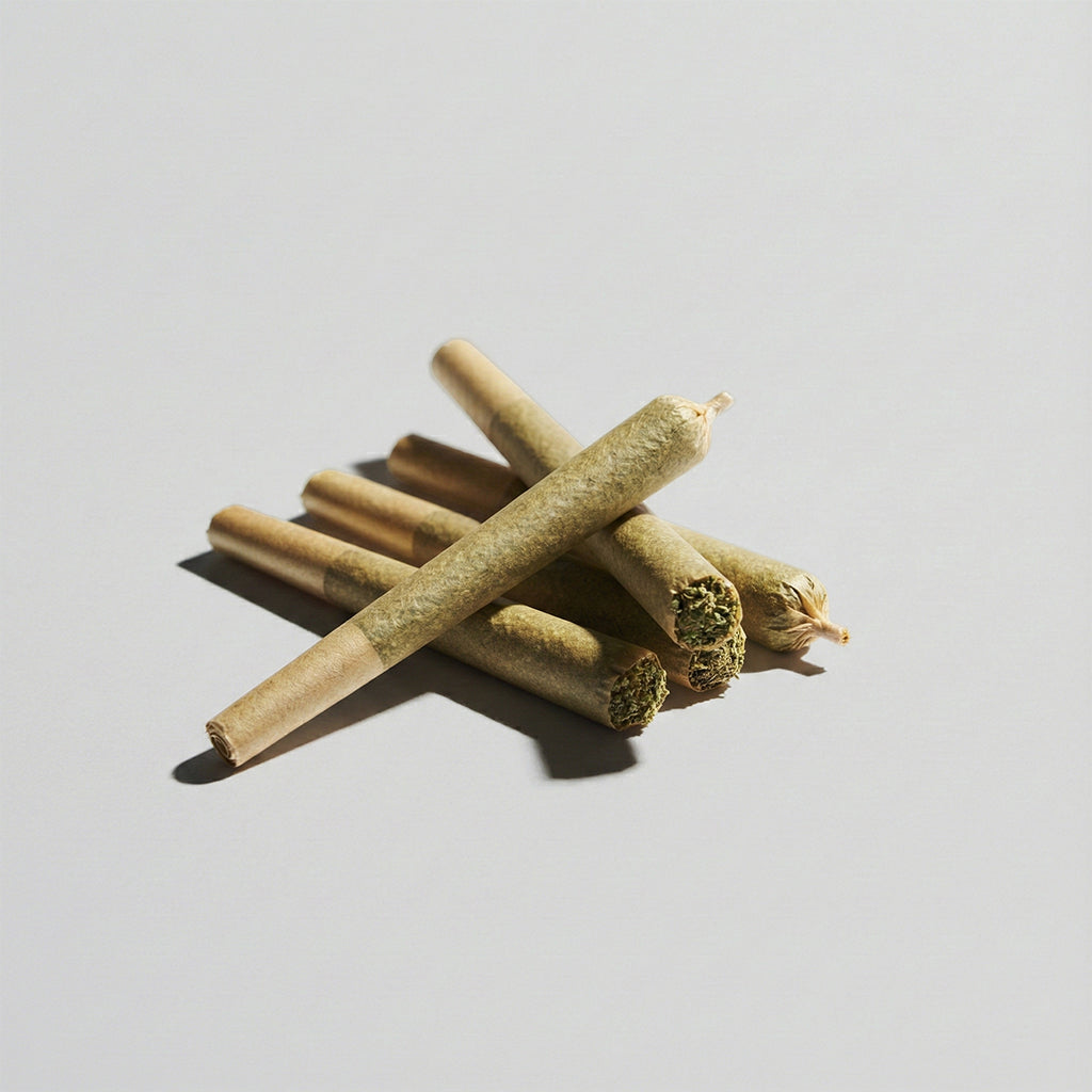 Happy Flower Pre‑Roll Joint mit 1 g Premium‑Cannabis (THC/HHC), sorgfältig gerollt für gleichmäßigen Abbrand, diskret verpackt für schnellen Versand“