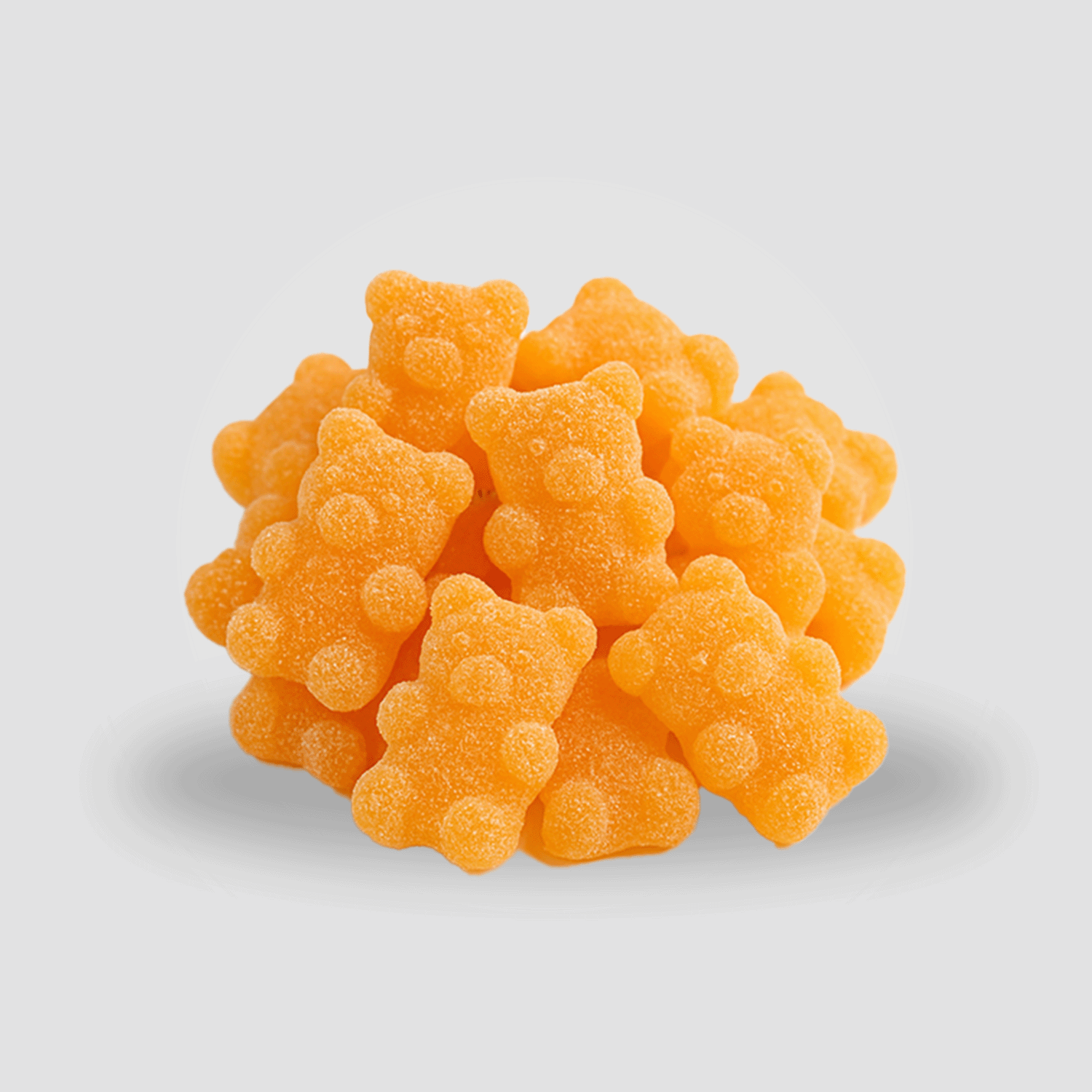 Gehäufte THC Gummibärchen mit Orangengeschmack