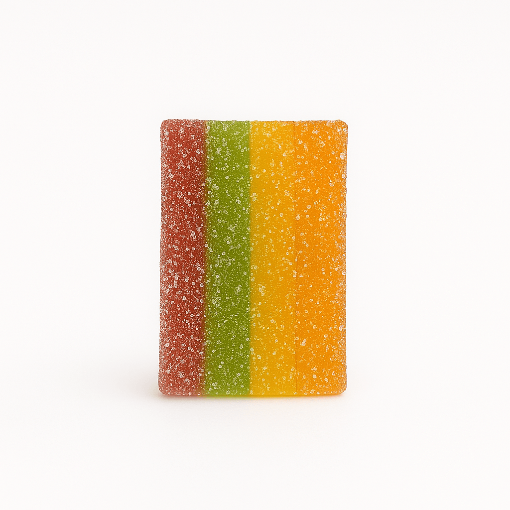 THC Gummi mit Regenbogenmuster