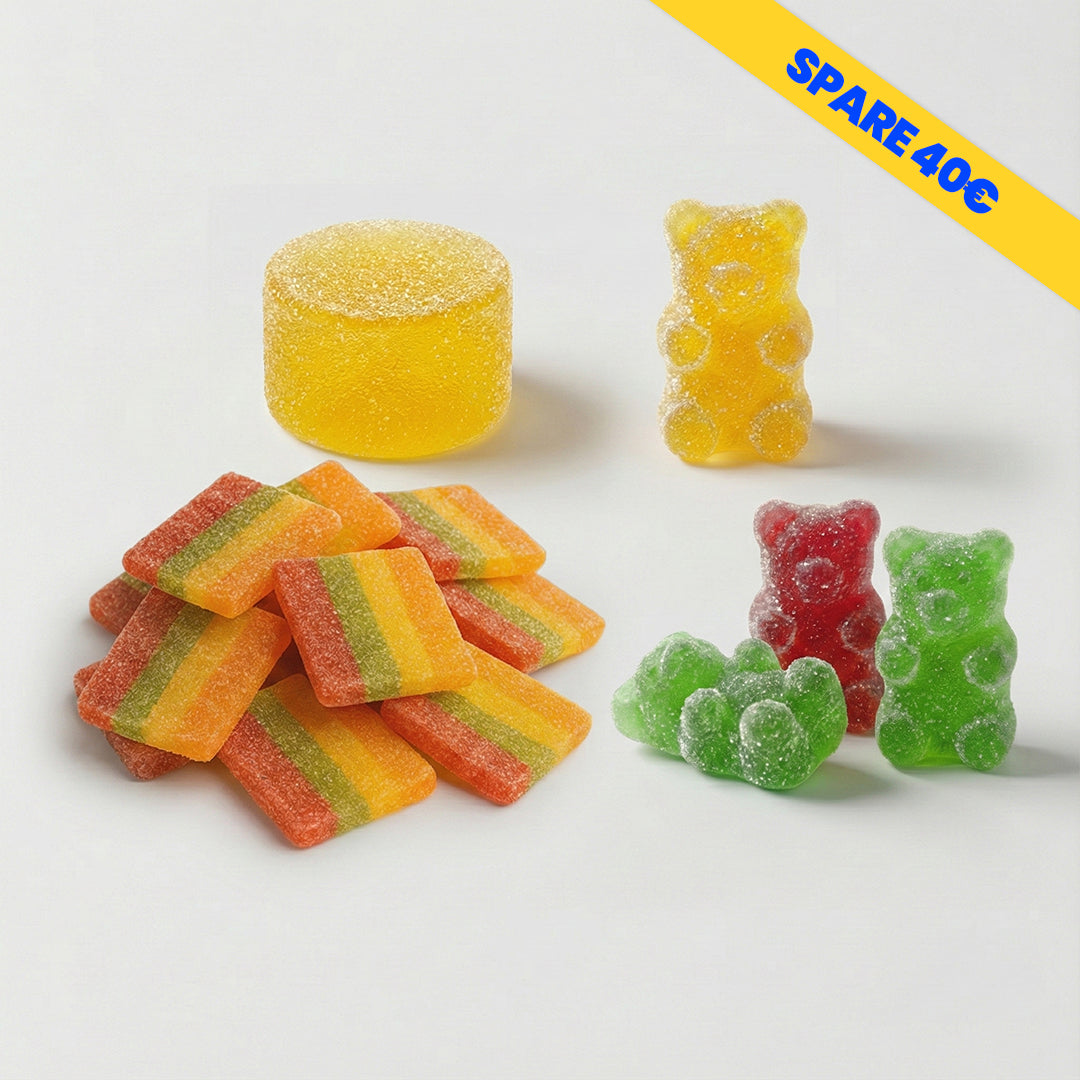 Verschieden Auswahl an THC Fruchtgummis