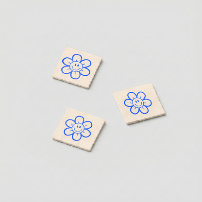 1SB-LSD Blotter mit 150mcg und Happyflower logo