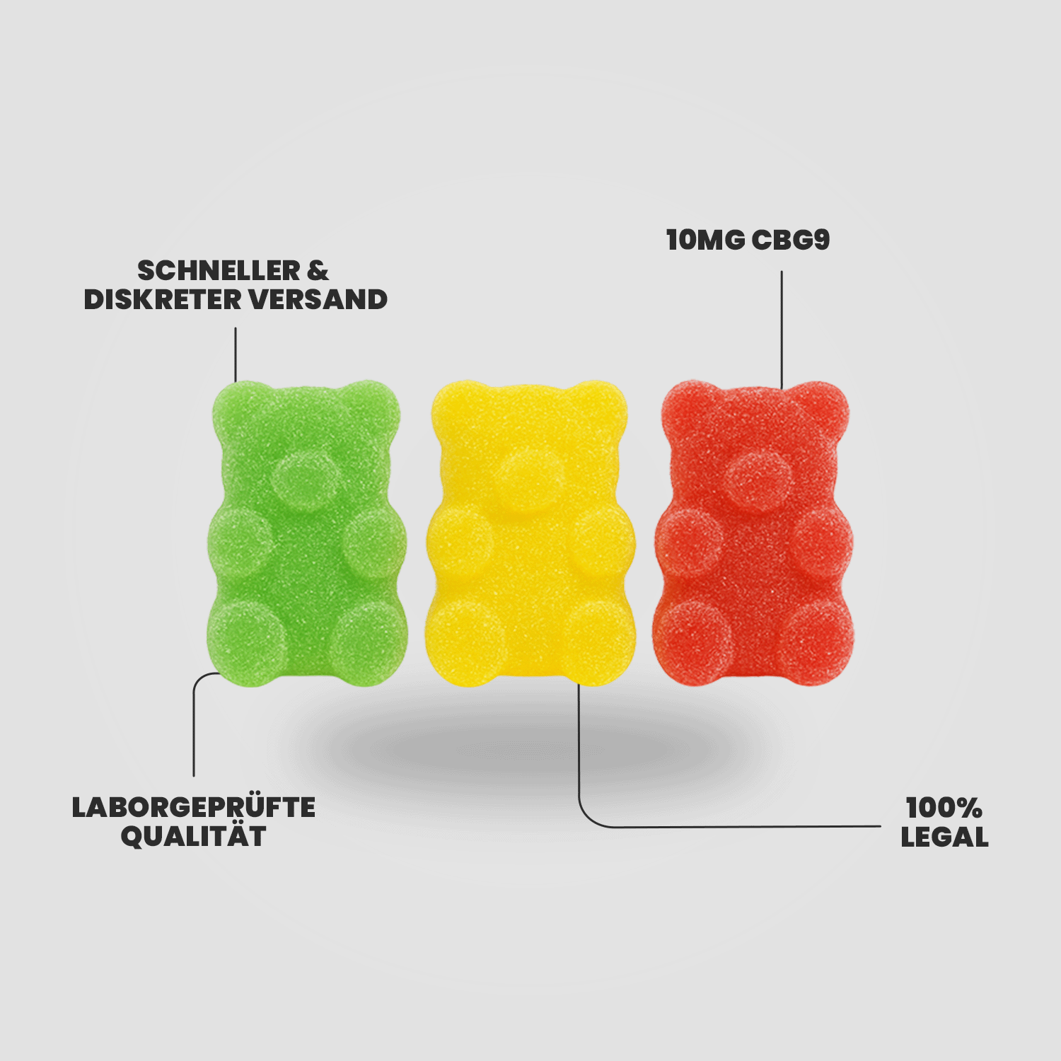 CBG9 Edible – bunter Gummibären Mix mit 10mg PHC, fruchtige Sorten