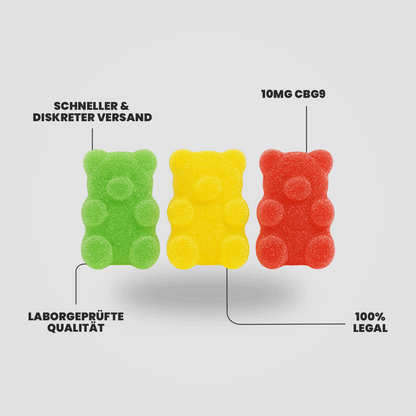 CBG9 Edible – bunter Gummibären Mix mit 10mg PHC, fruchtige Sorten