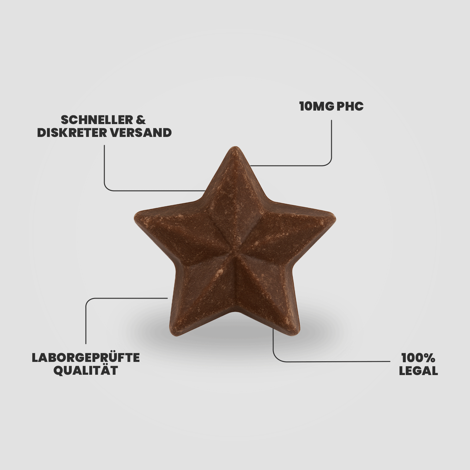 PHC Edibles – Schoko Sterne mit 10mg PHC, cremige Edibles im Vorratspack