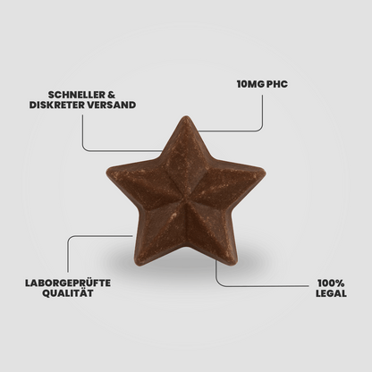 PHC Edibles – Schoko Sterne mit 10mg PHC, cremige Edibles im Vorratspack