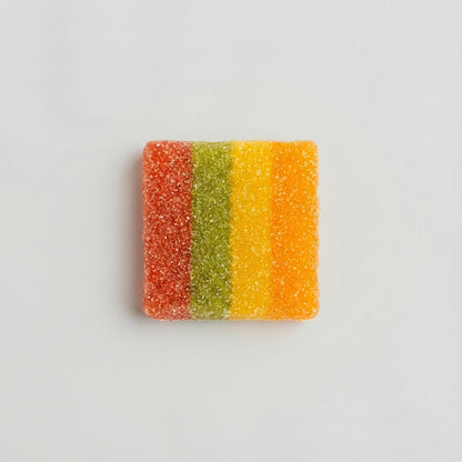 THC Edible – bunter Rainbow Flag Fruchtgummi mit 10mg THC, laborgeprüfte Qualität