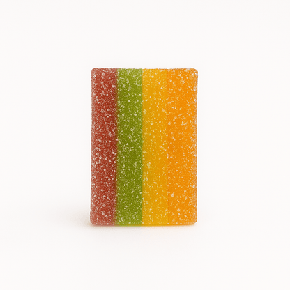 THC Gummi mit Regenbogenmuster