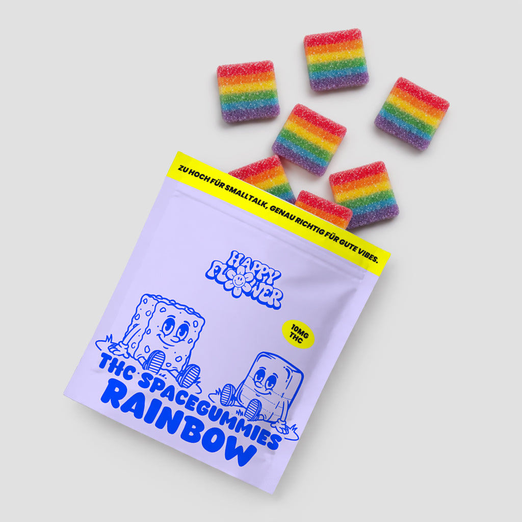 THC Gummibärchen mit 15mg THC in Happyflower Baggy 