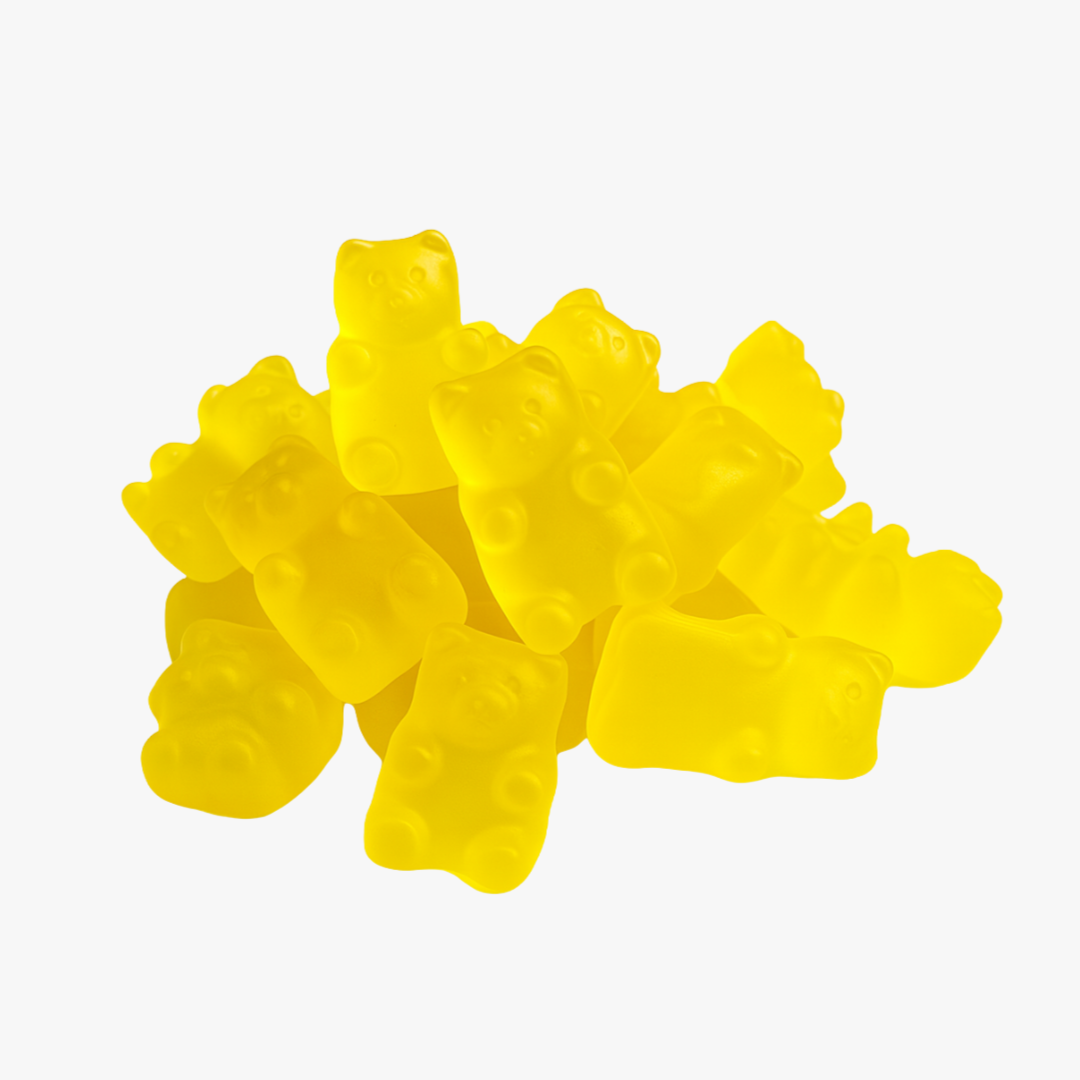 Mehrere THC Gummies auf einem Haufen