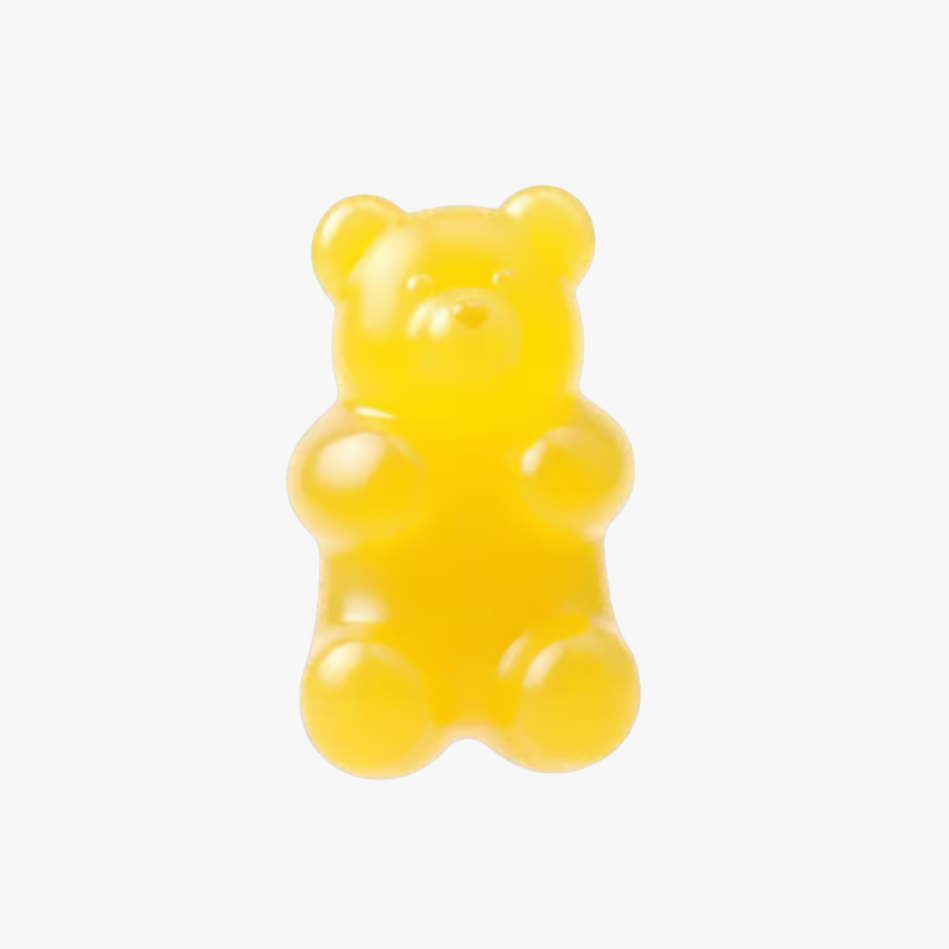 Goldene Gummibärchen mit THC und Zitronengeschmack