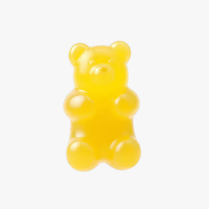 Goldene Gummibärchen mit THC und Zitronengeschmack