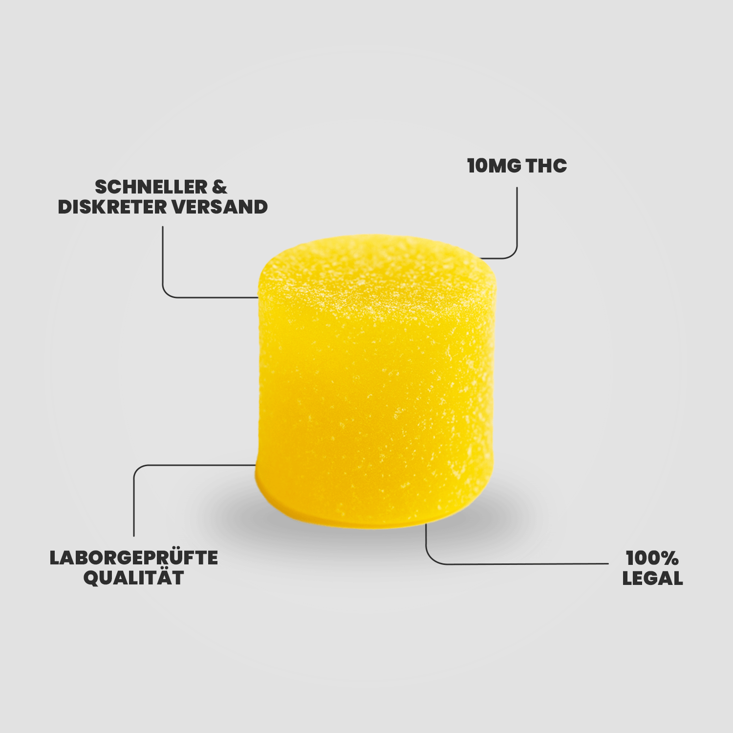 THC Edible – tropischer Ananas Fruchtgummi, 10mg THC pro Portion