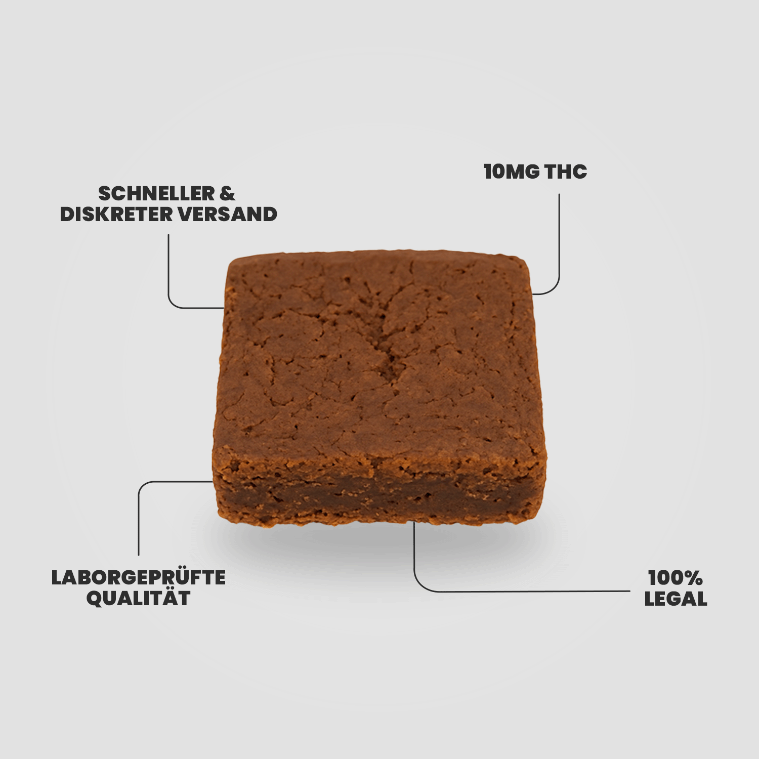 THC Edible – saftiger Schoko Brownie mit 10mg THC, laborgeprüfte Qualität