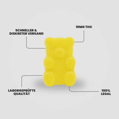 THC Edible – saurer Lemon Gummy Bear, 10mg THC, schneller Versand