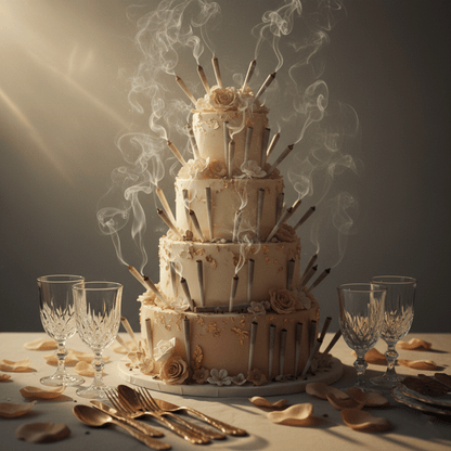 Joints auf einem Wedding Cake. Illustriert von Happyflower.io